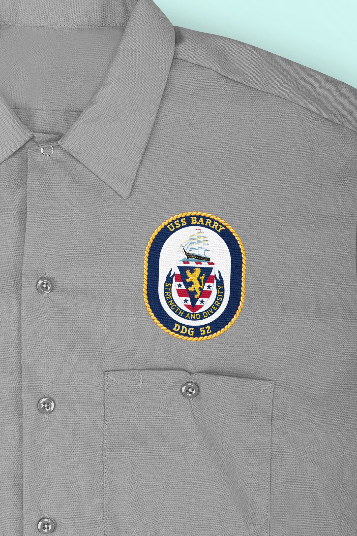 USS Barry DDG-52 Badge Iron On Heat Transfer Vinyl HTV Arleigh Burke Class Destroyer