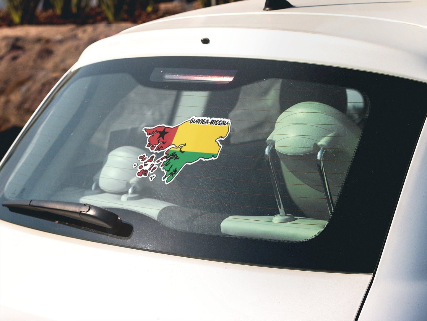 Guinea Bissau Map Flag Sticker Decal