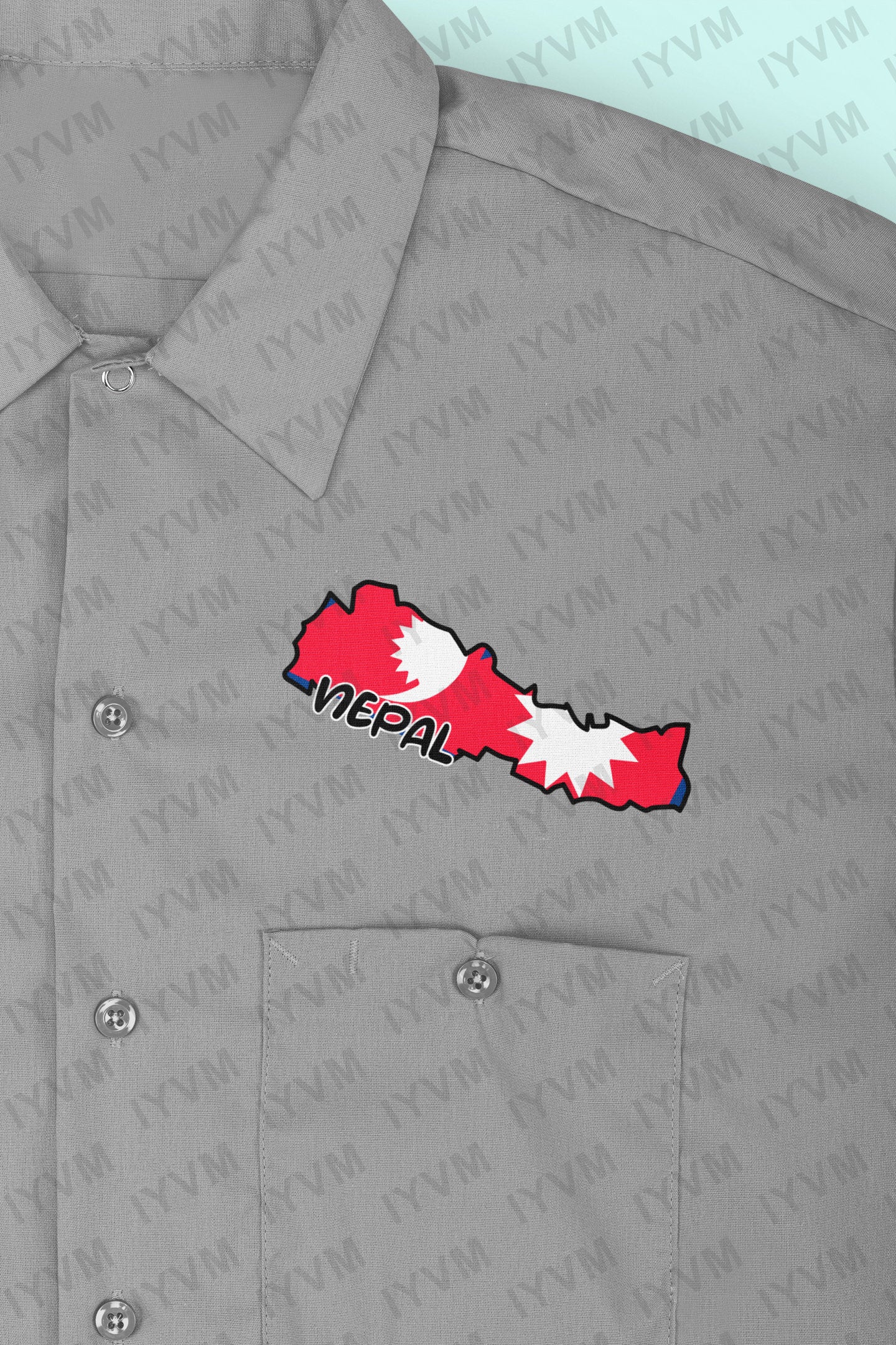 Nepal Map Flag Iron On Heat Transfer Vinyl HTV / Federal Democratic Republic of Nepal / "Janani Janmabhumishcha Swargadapi Gariyasi / Nepali