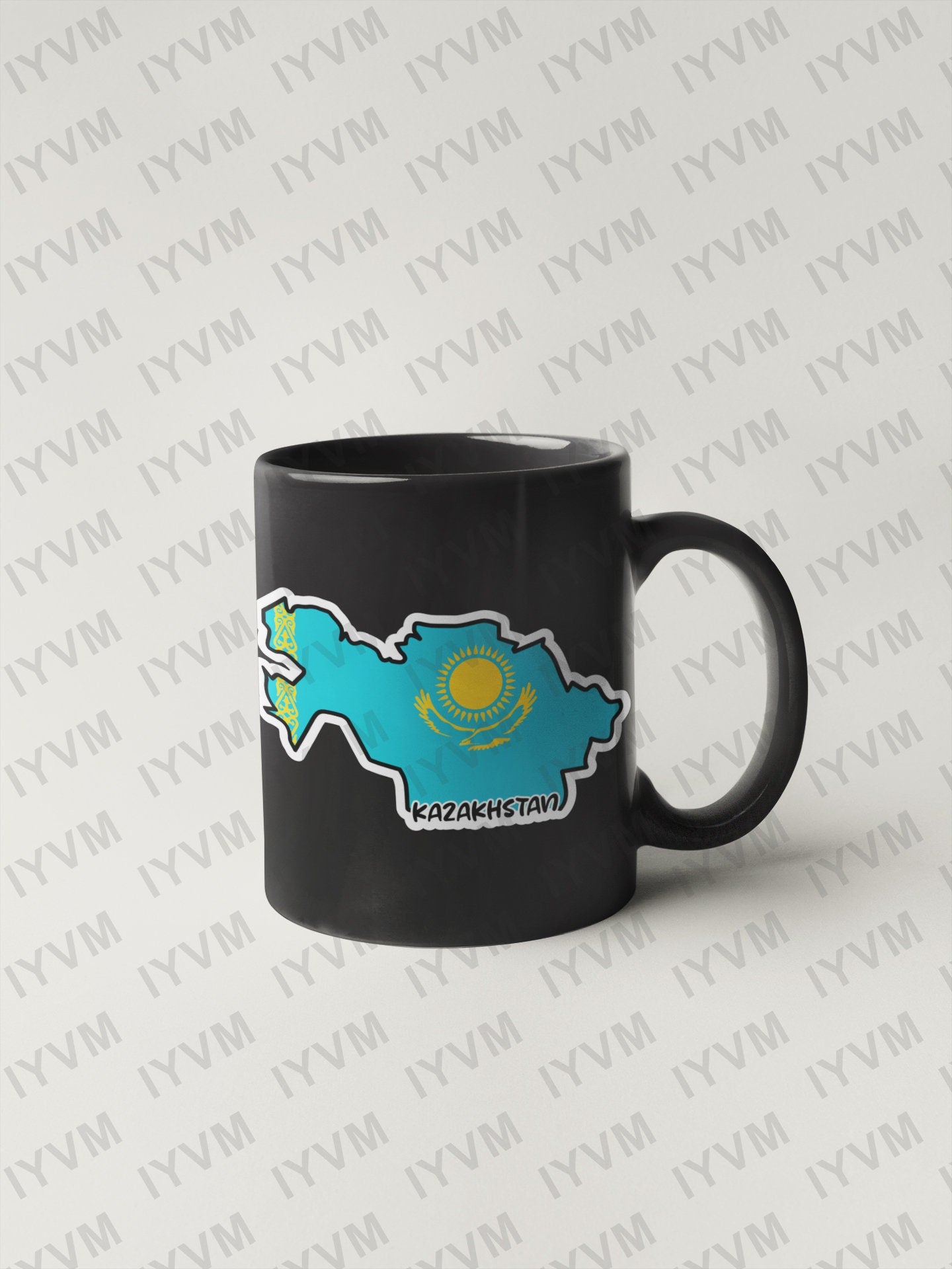 Kazakhstan Map Flag Sticker Decal / Republic of Kazakhstan / Қазақстан Республикасы / Nur-Sultan / Kazakh / Kazakhstani