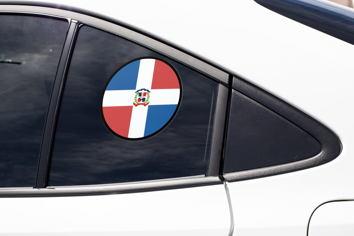 Dominican Republic Flag Circle Sticker Decal