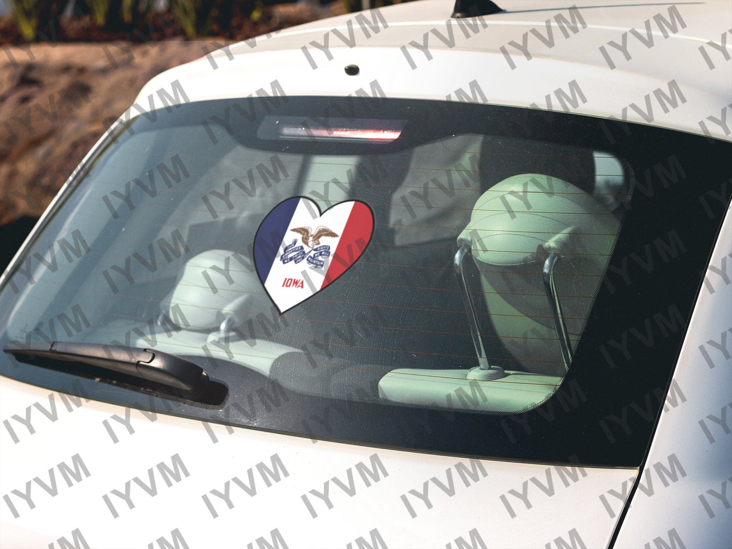 State of Iowa Flag Heart Sticker Decal  USA Iowa State  Des Moines  The Hawkeye State