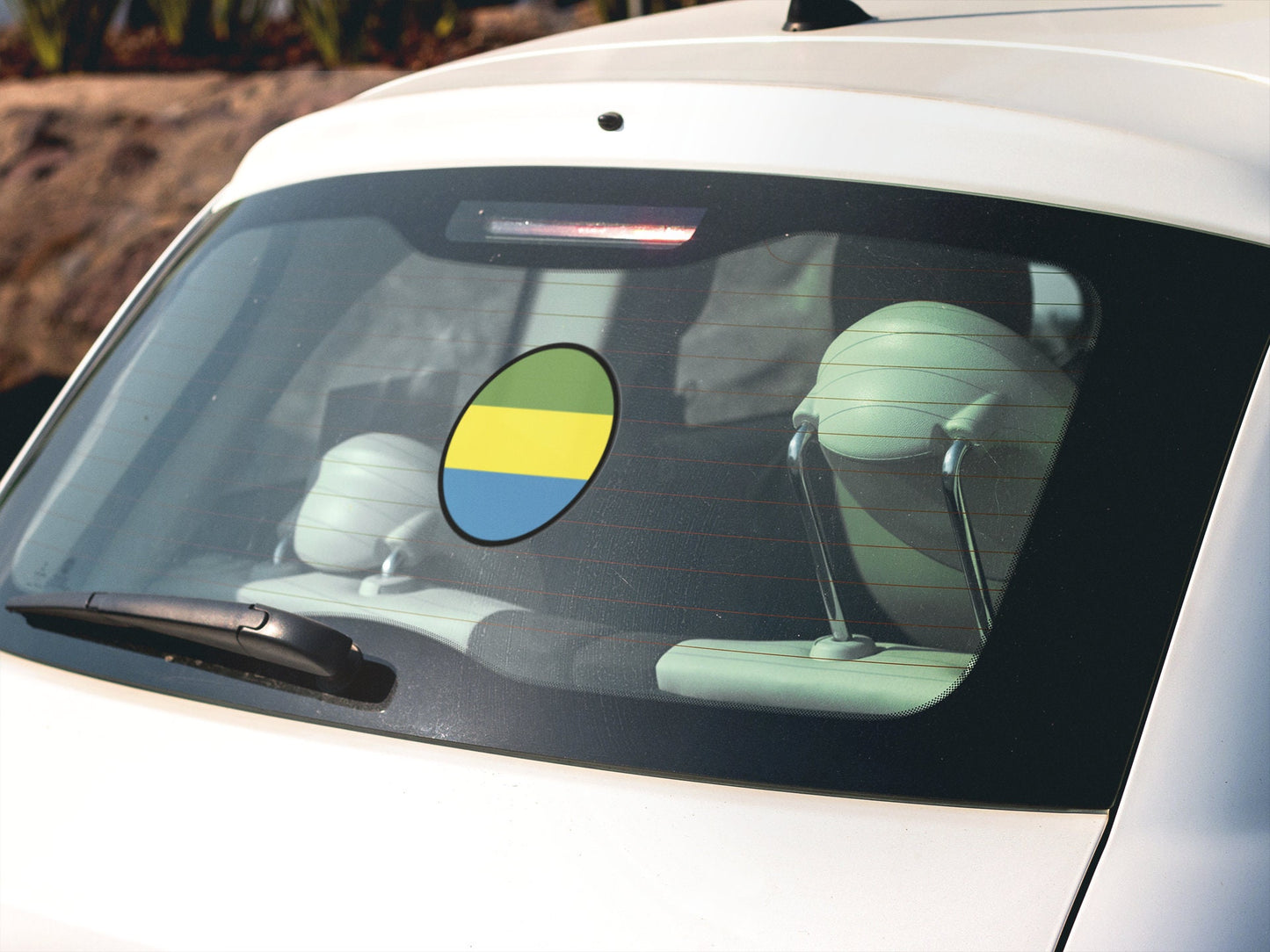 Gabon Flag Circle Sticker Decal
