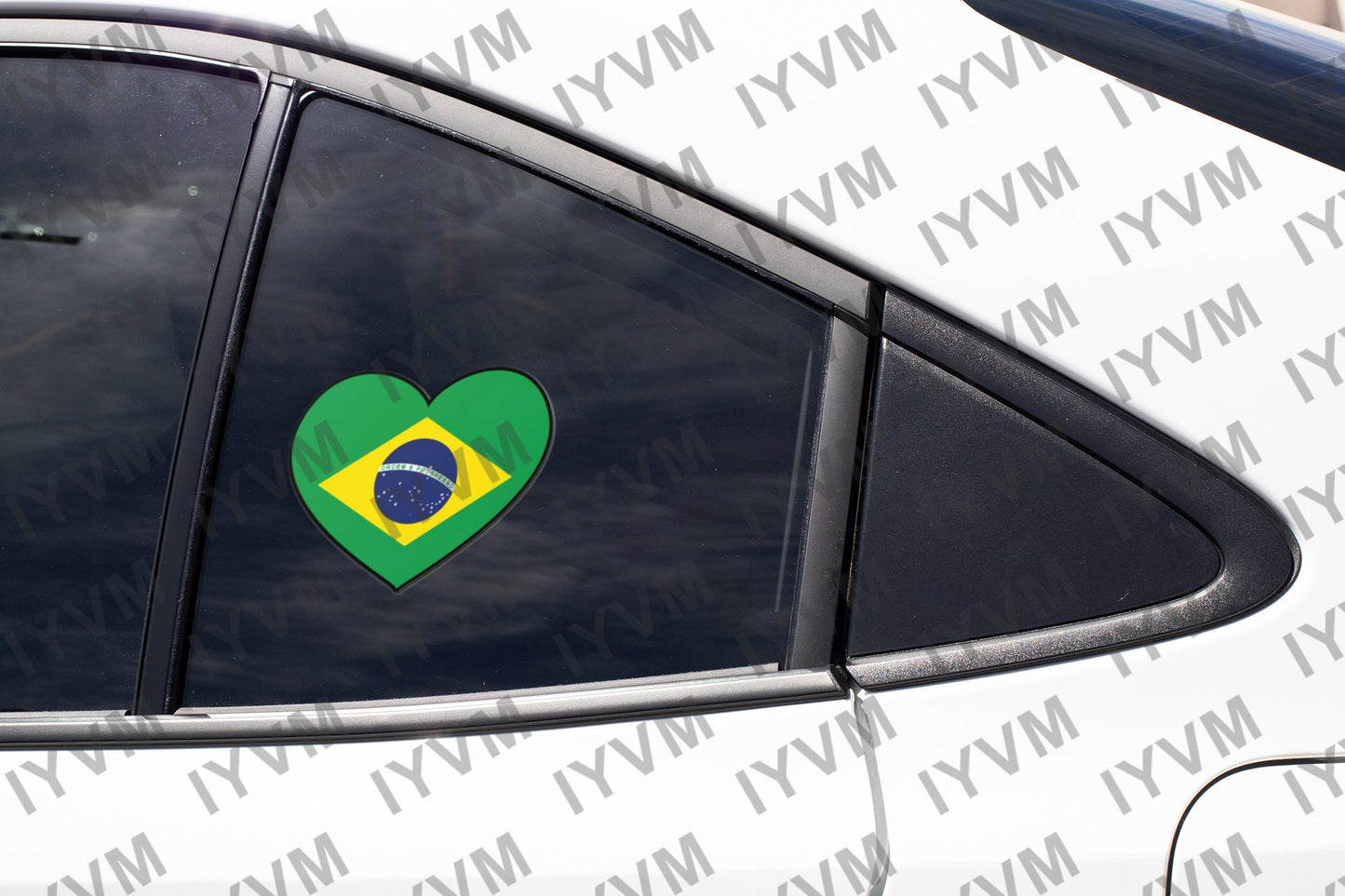 Brazil Flag Heart Sticker Decal / Brasília / Federative Republic of Brazil / Brazilian / Brasil / Ordem e Progresso
