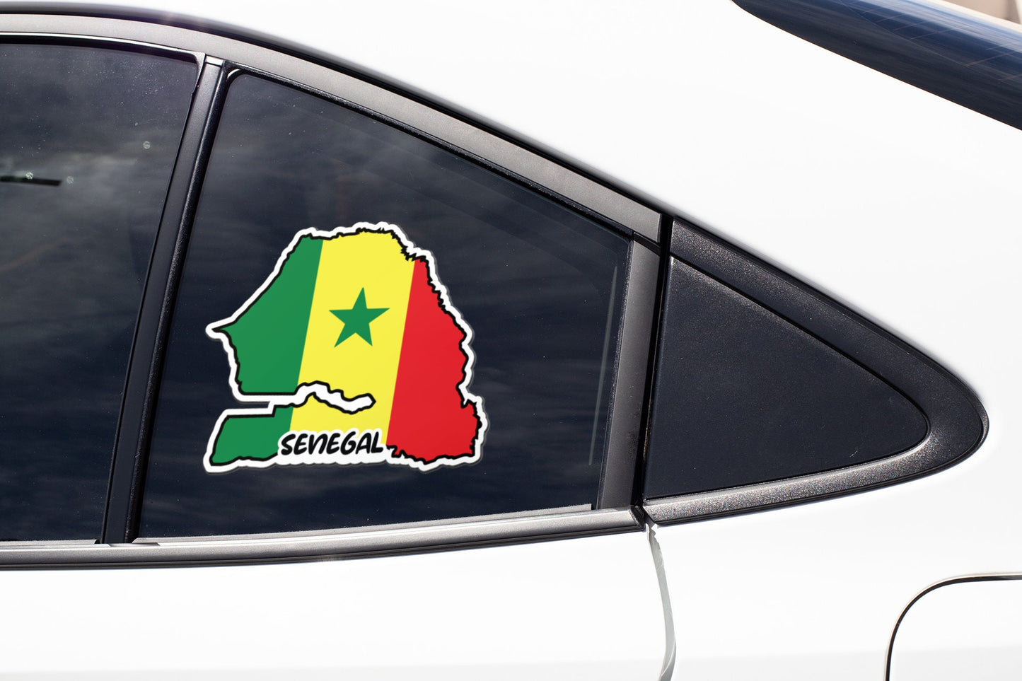 Senegal Map Flag Sticker Decal