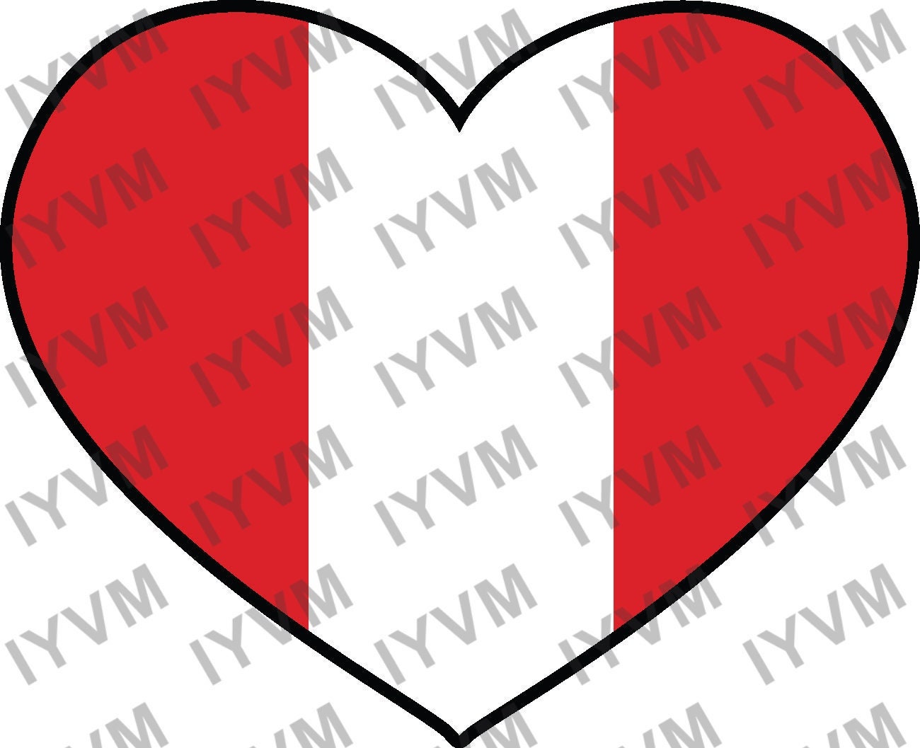 Peru Flag Heart Sticker Decal / Republic of Peru / República del Perú / Lima