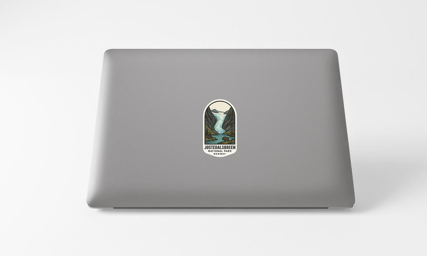 A sticker on the back of a laptop computer.