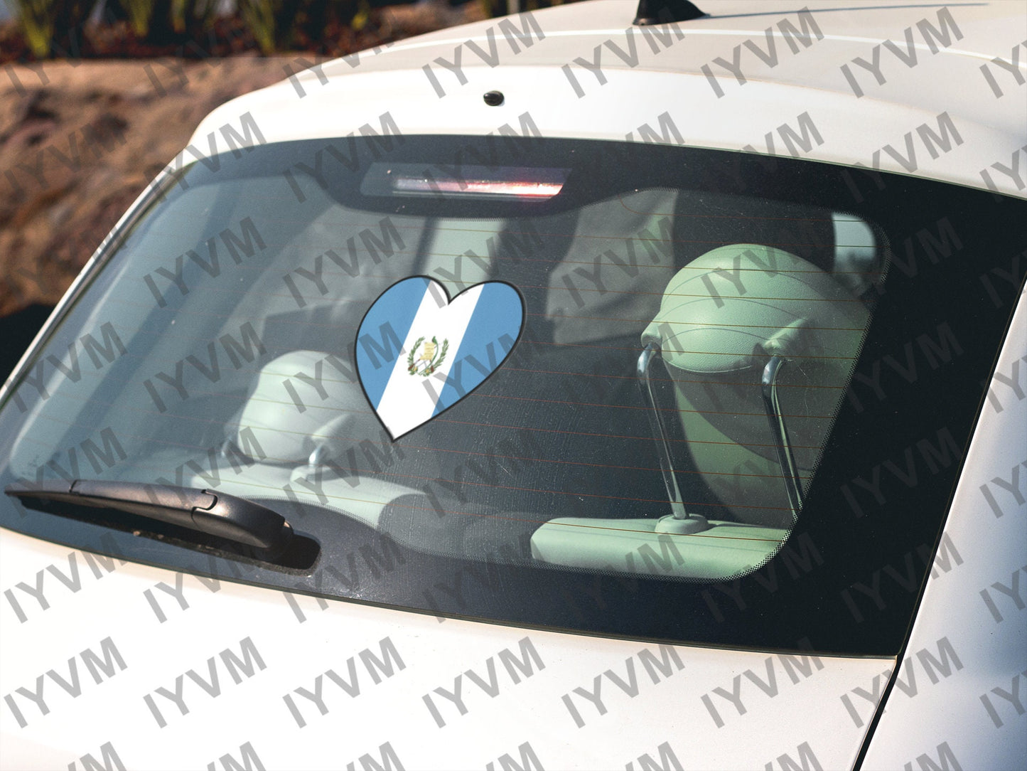 Guatemala Flag Heart Sticker Decal / Republic of Guatemala / República de Guatemala / Libre Crezca Fecundo / Guatemala City / Guatemalan /