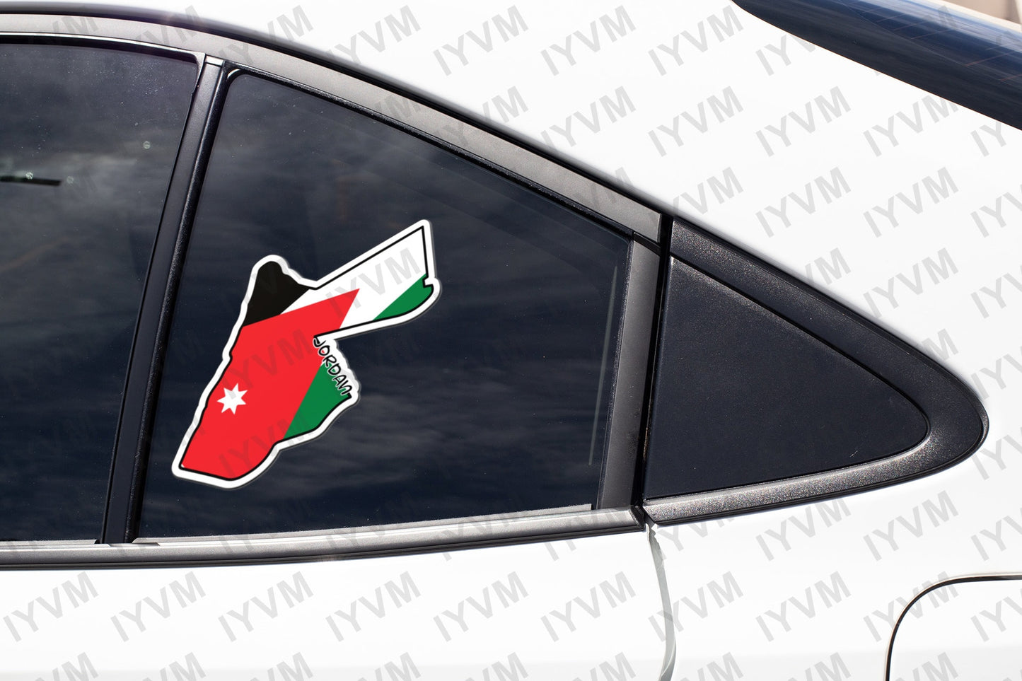 Jordan Map Flag Sticker Decal / Hashemite Kingdom of Jordan / الله، الوطن، الملك / Amman /