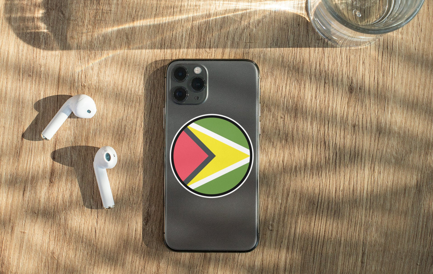 Guyana Flag Circle Sticker Decal