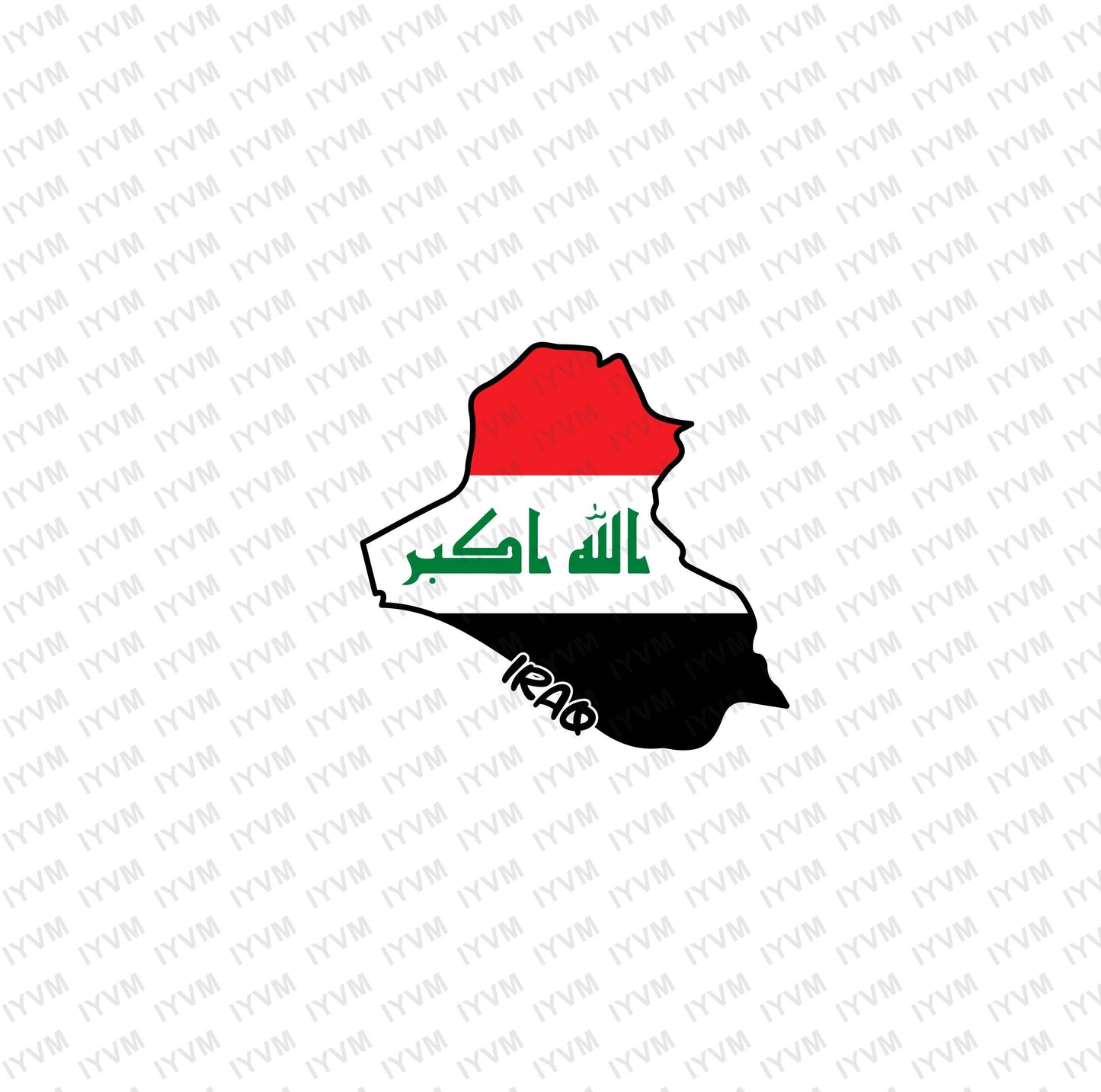 Iraq Map Iron On Heat Transfer Vinyl HTV / Republic of Iraq / Baghdad / Iraqi