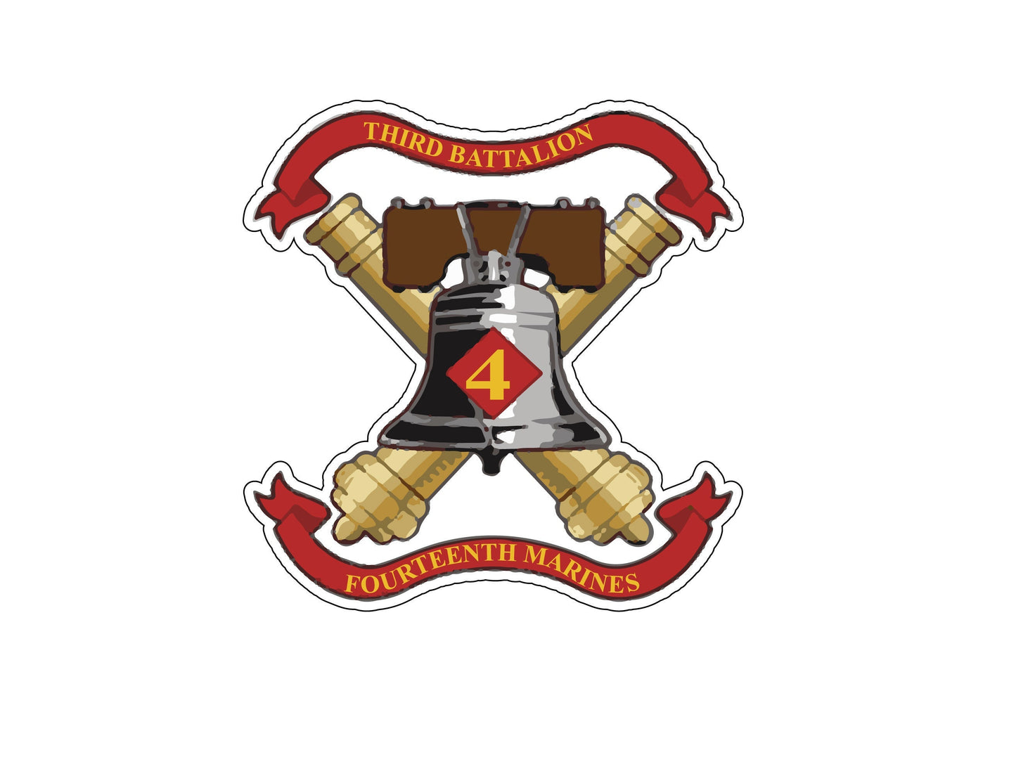 US Marine Corps Badge Sticker Decal 3rd Battalion 14th Marines Liberty Car Sticker Bumper Sticker for Car Emblem