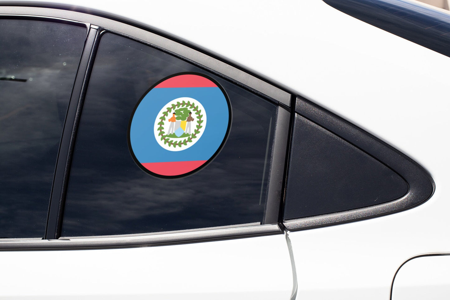 Belize Flag Circle Sticker Decal