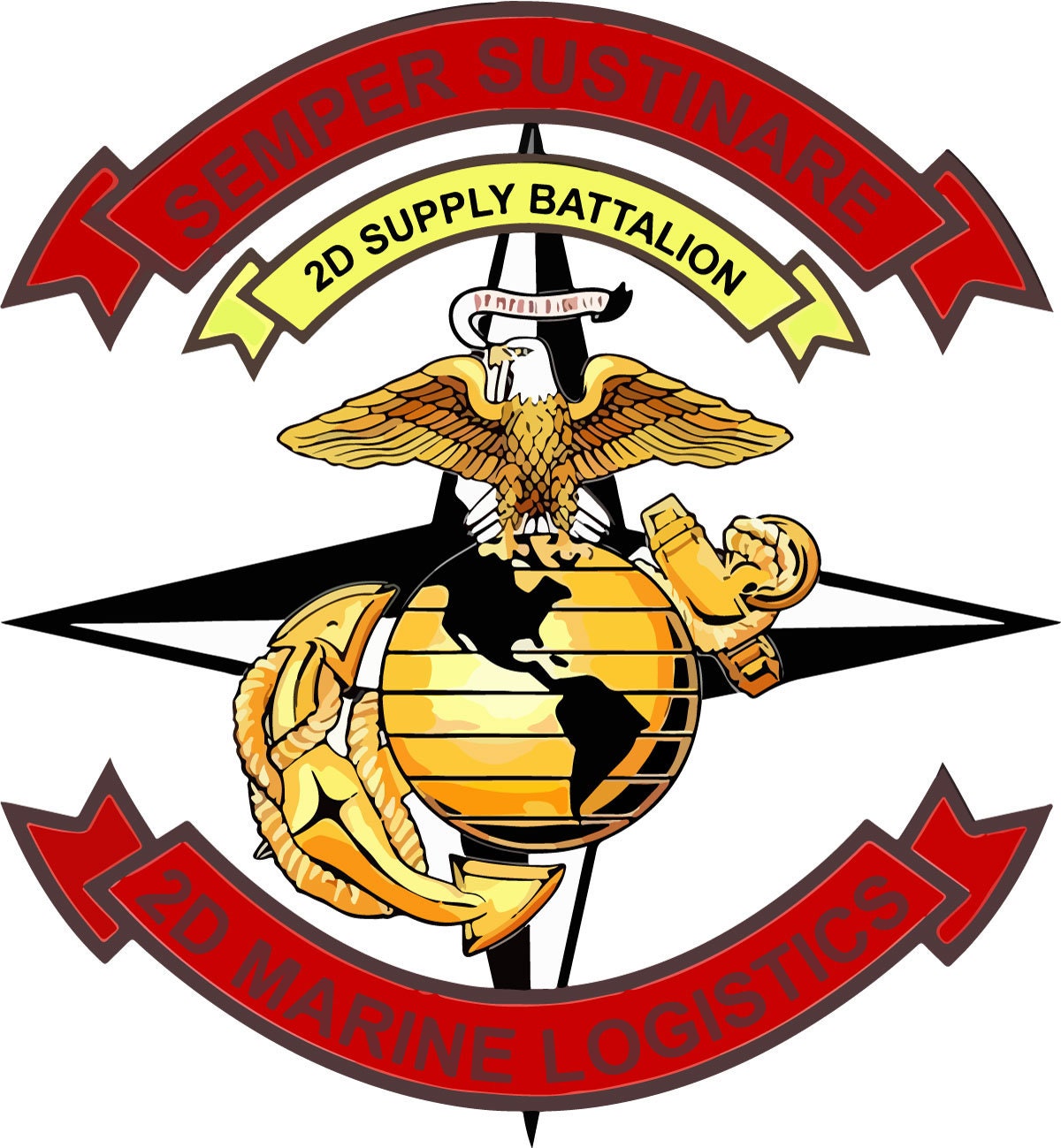 a marine emblem with an eagle and globe