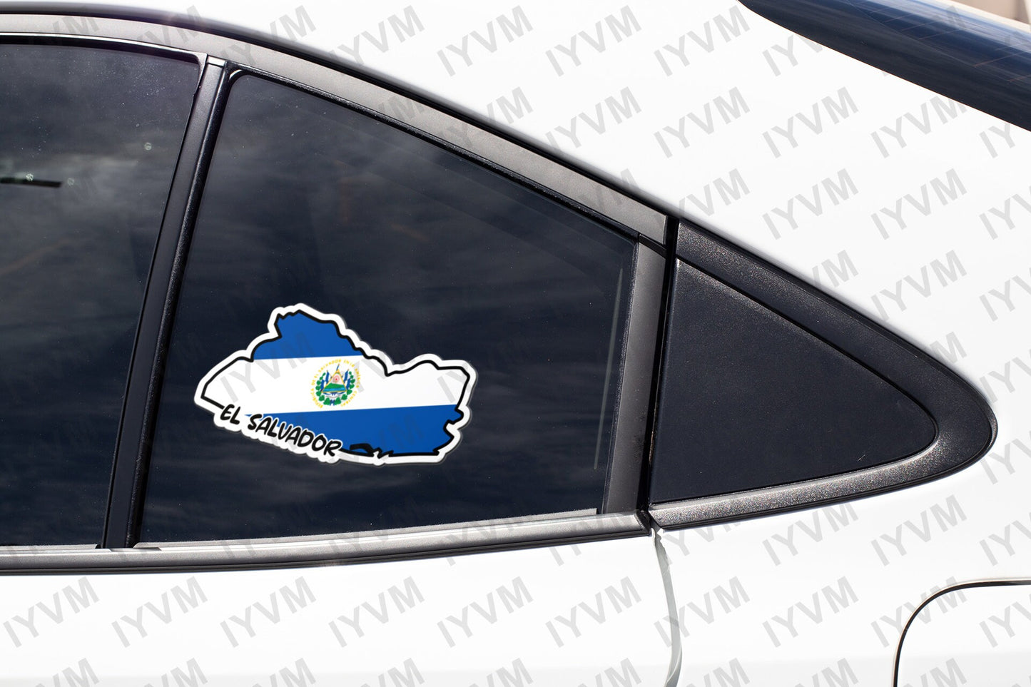 El Salvador Map Flag Sticker Decal / Republic of El Salvador / Dios, Unión, Libertad / San Salvador / Salvadoran Salvadorian