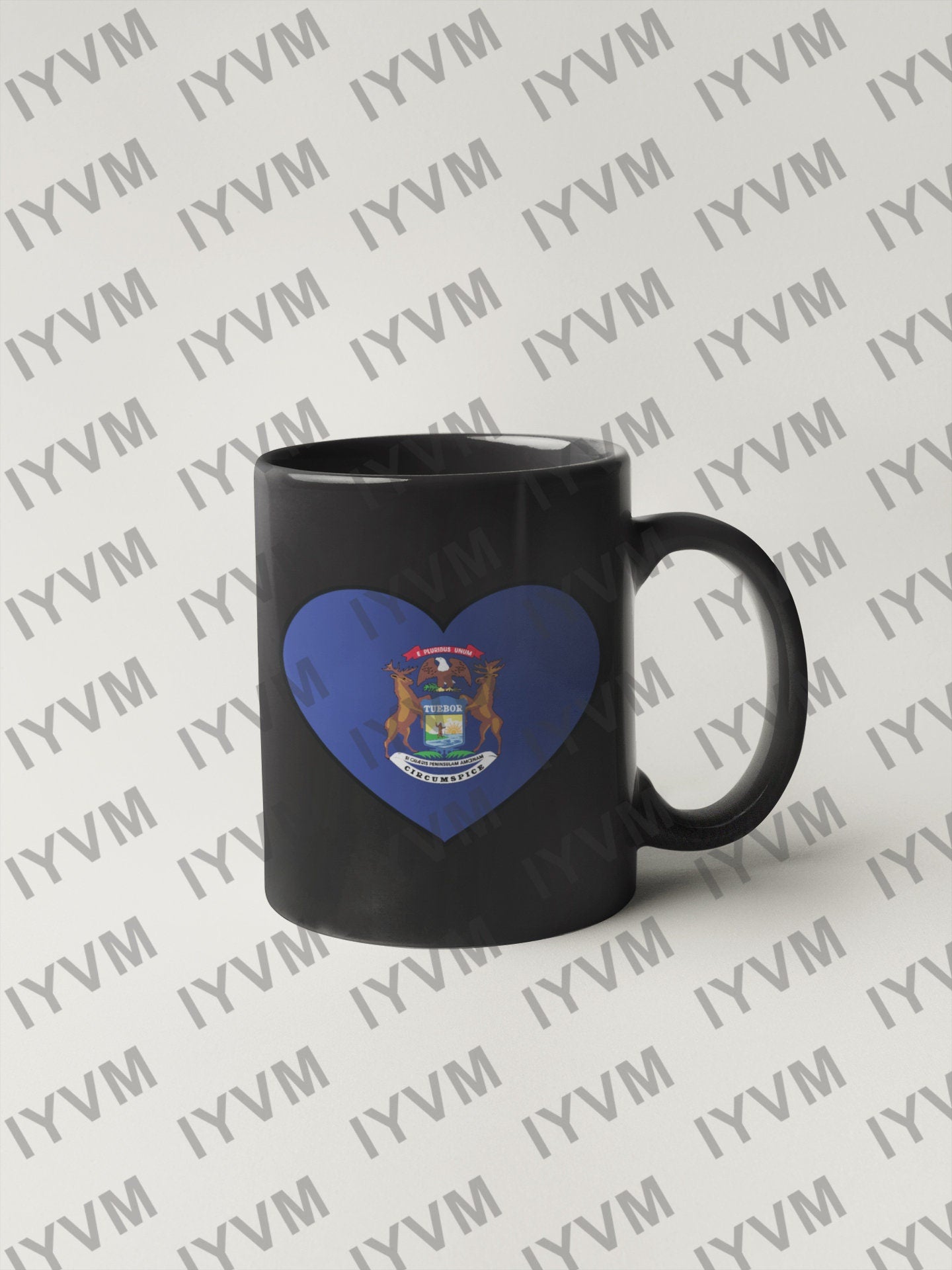 State of Michigan Flag Heart Sticker Decal  USA Michigan State  Lansing  The Great Lakes State  Water Wonderland and Water-Winter Wonderland