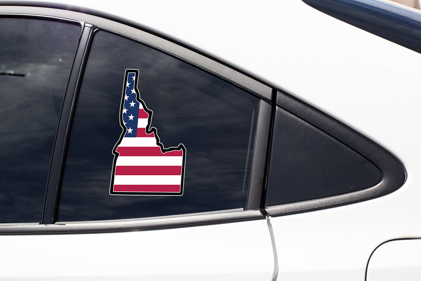 a car with a sticker of the state of michigan on it