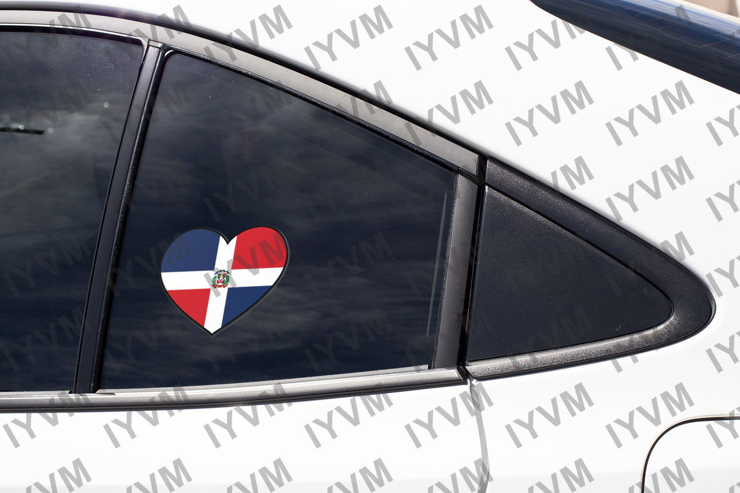 Dominican Republic Flag Heart Sticker Decal / República Dominicana / Dios, Patria, Libertad / Santo Domingo