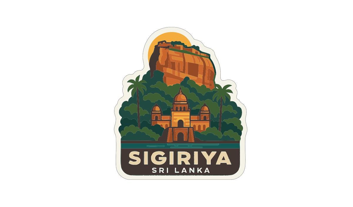 Sigiriya Rock Fortress Sri Lanka Iron On Heat Transfer Vinyl HTV Symbolic