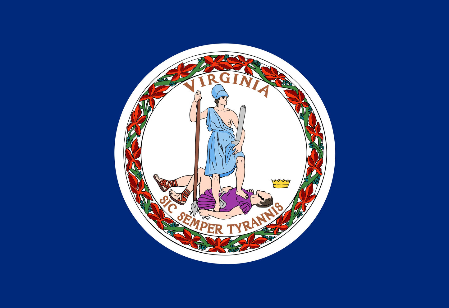 Virginia State Flag Vinyl Sticker Decal