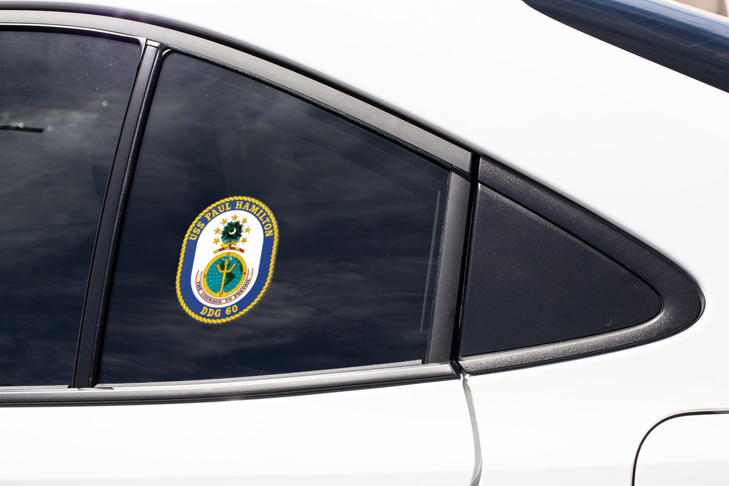 USS Paul Hamilton DDG-60 Badge Sticker Decal Arleigh Burke Class Destroyer Car Sticker Bumper Sticker for Car Emblem