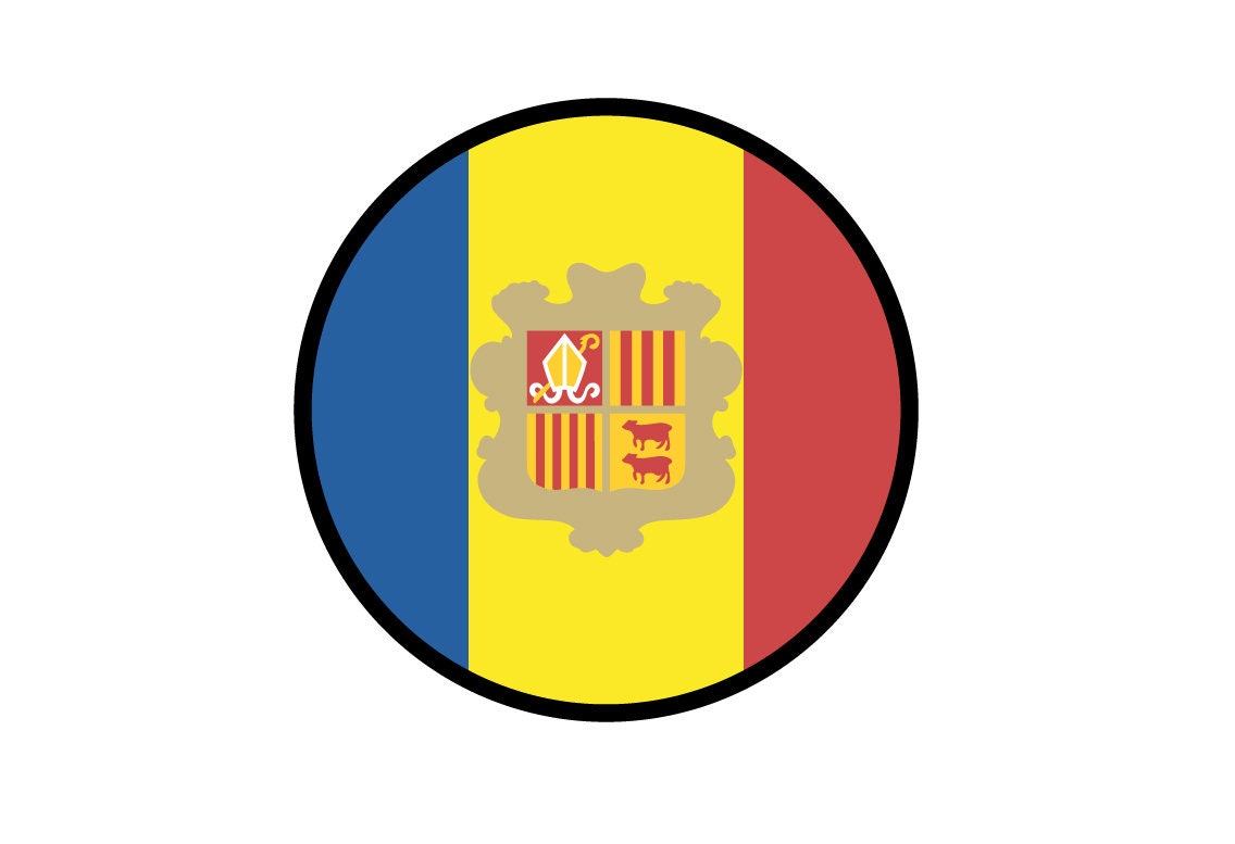 Andorra Flag Circle Sticker Decal