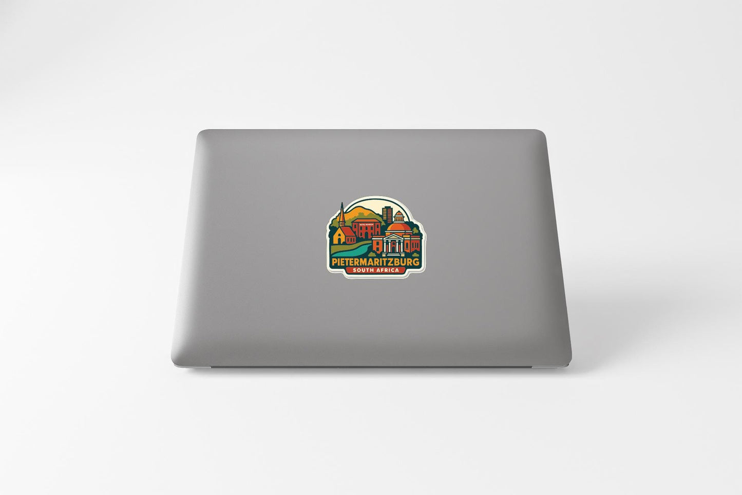 A sticker on the back of a laptop computer.