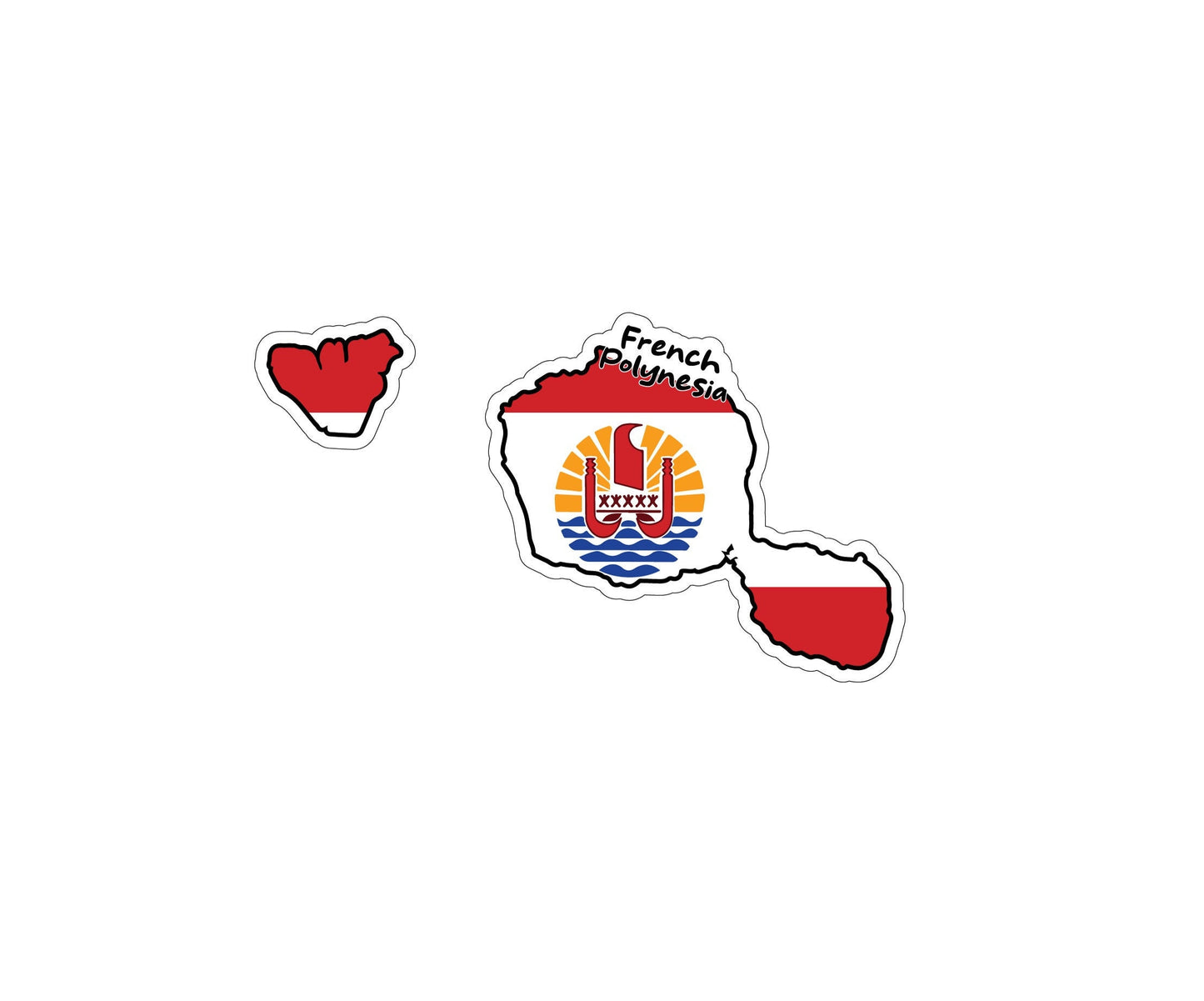 French Polynesia Map Flag Sticker Decal