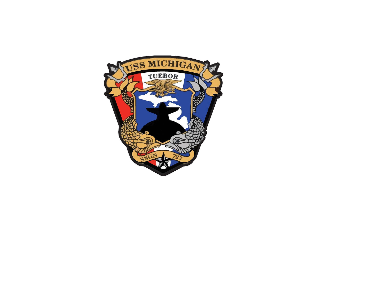 USS Michigan SSGN-727 Badge Sticker Decal Ohio Class Guided Missile Submarine Car Sticker Bumper Sticker for Car Emblem