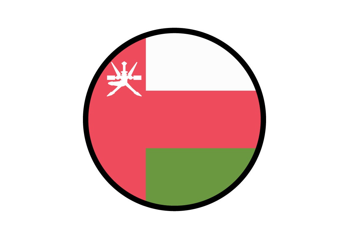 Oman Flag Circle Sticker Decal