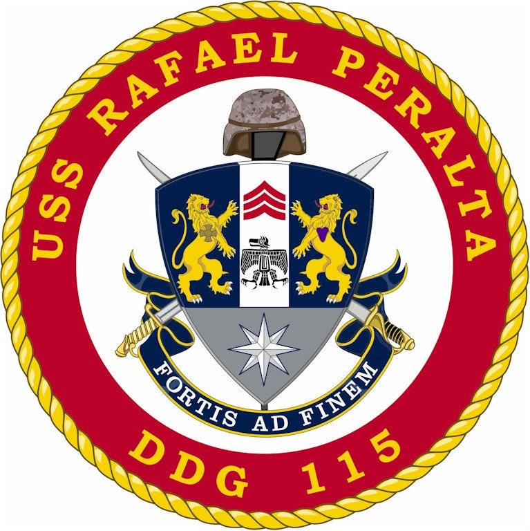 USS Rafael Peralta DDG-115 Badge Iron On Heat Transfer Vinyl HTV Arleigh Burke Class Destroyer