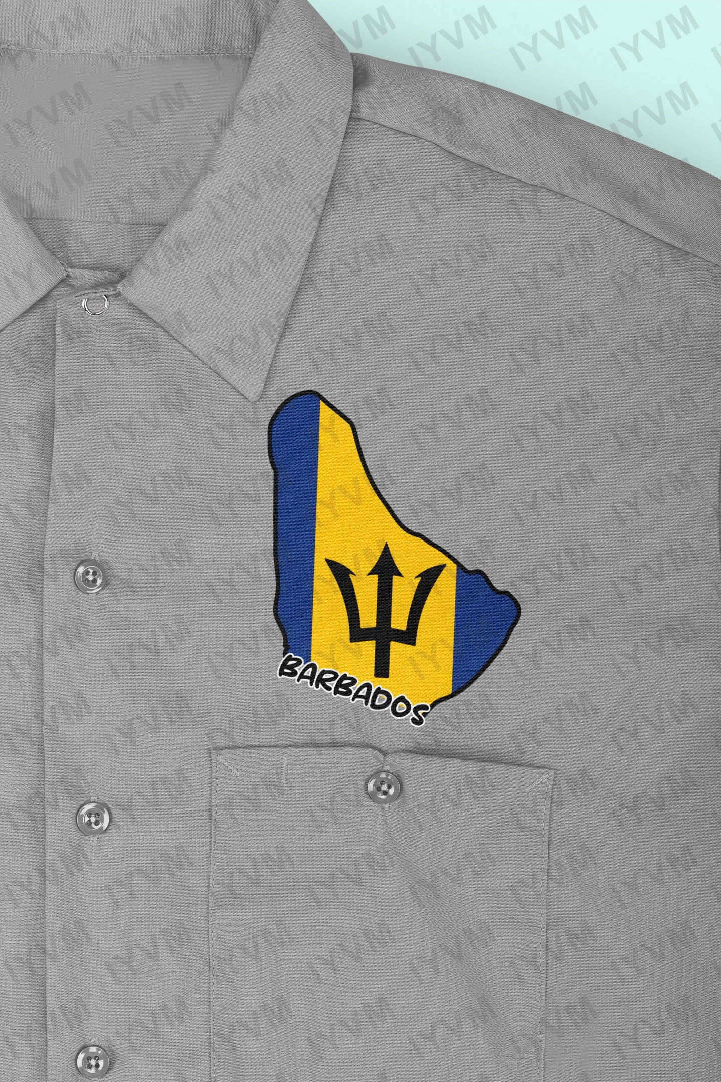 Barbados Map Iron On Heat Transfer Vinyl HTV / Bridgetown  / Pride and Industry / Barbadian Bajan