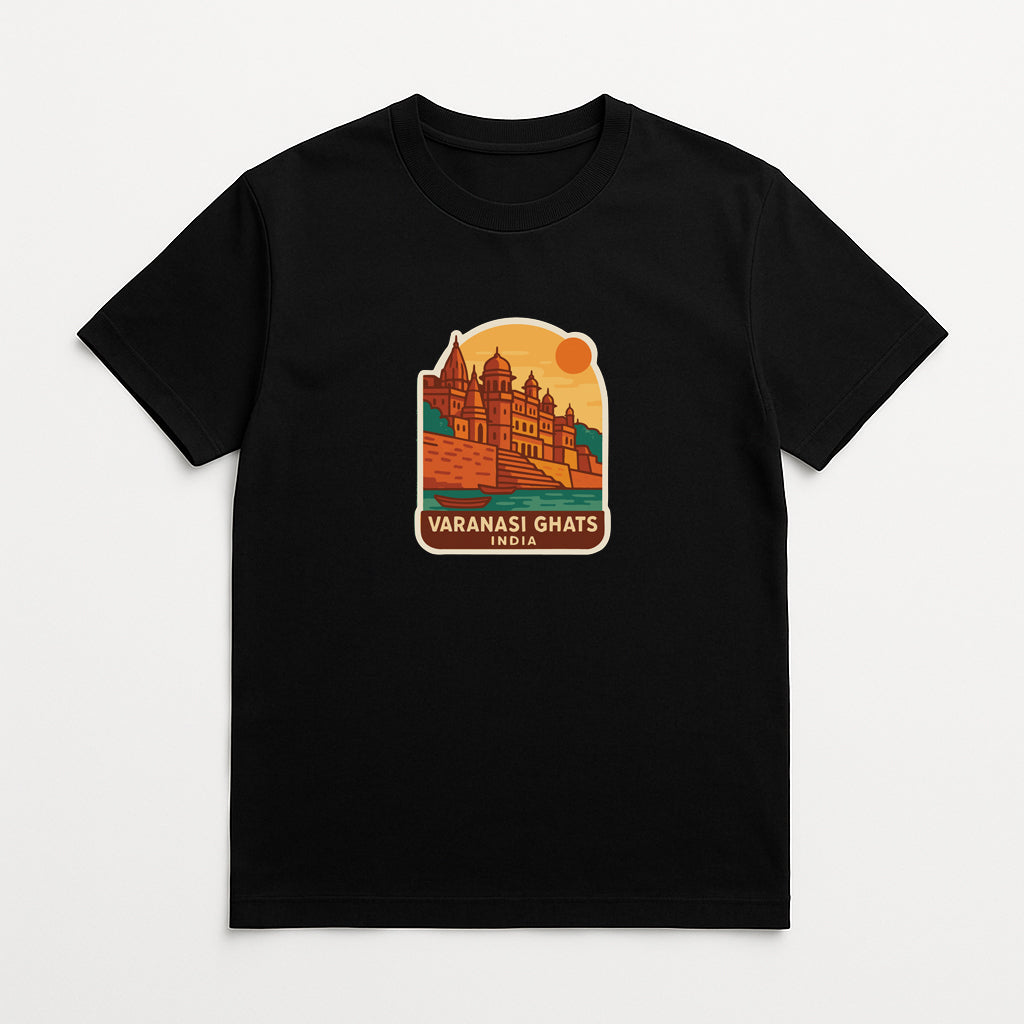 Varanasi Ghats India Iron On Heat Transfer Vinyl HTV Die-Cut Symbolic Landmark