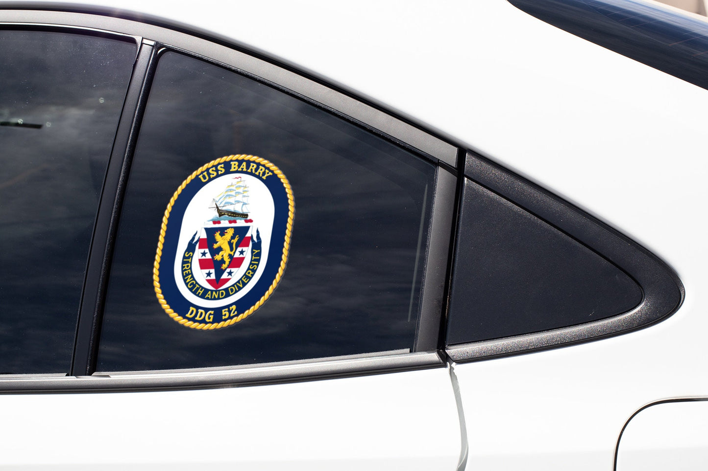 USS Barry DDG-52 Badge Sticker Decal Arleigh Burke Class Destroyer Car Sticker Bumper Sticker for Car Emblem