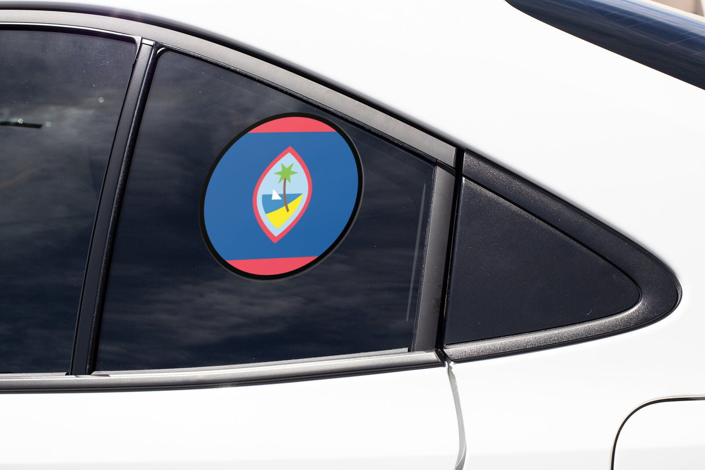 Guam Flag Circle Sticker Decal