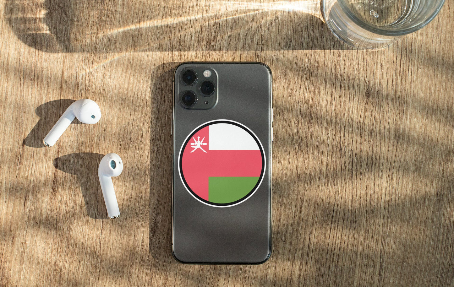 Oman Flag Circle Sticker Decal