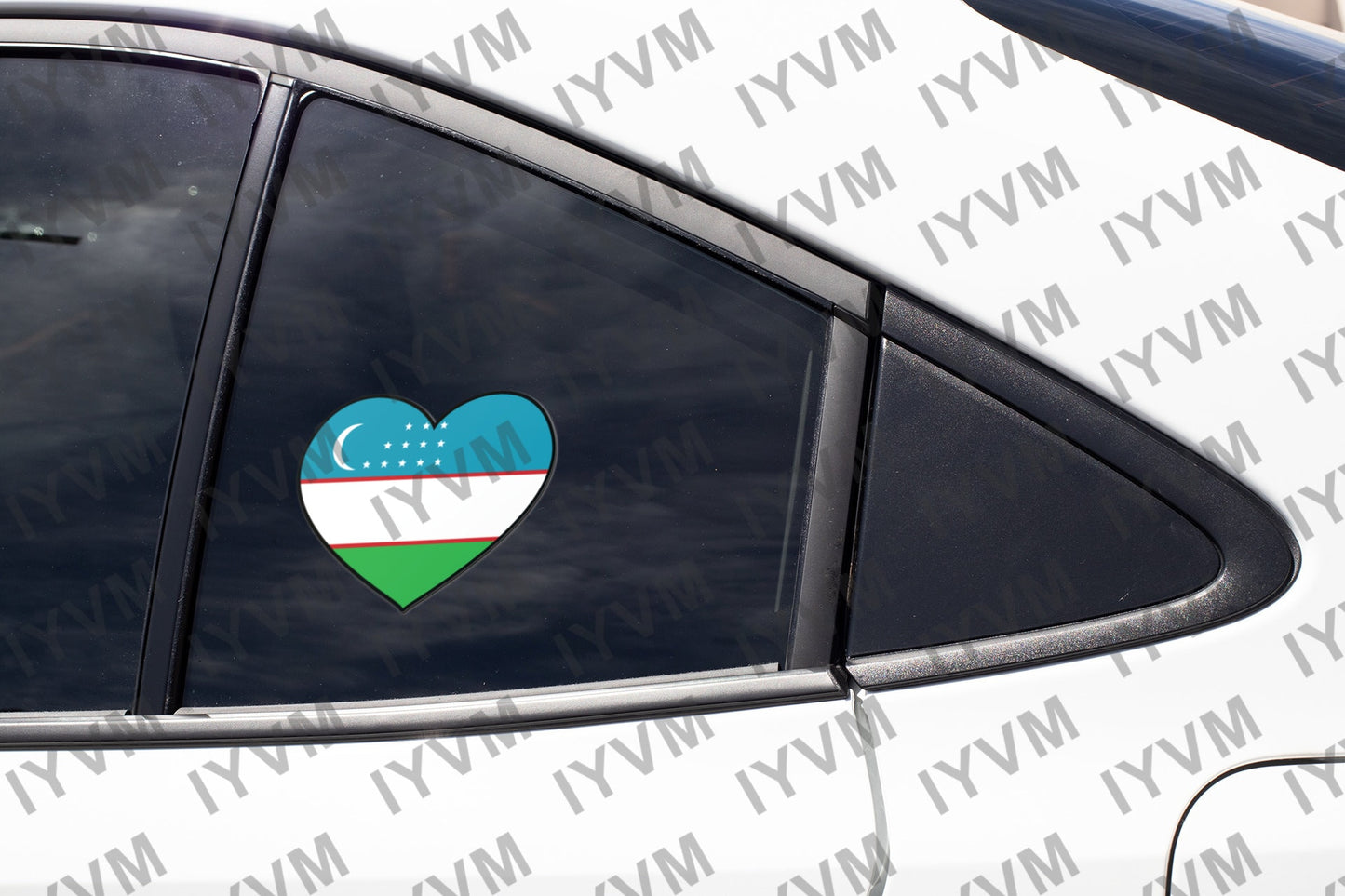 Uzbekistan Flag Heart Sticker Decal / Republic of Uzbekistan / Tashkent / Uzbek / Uzbekistani