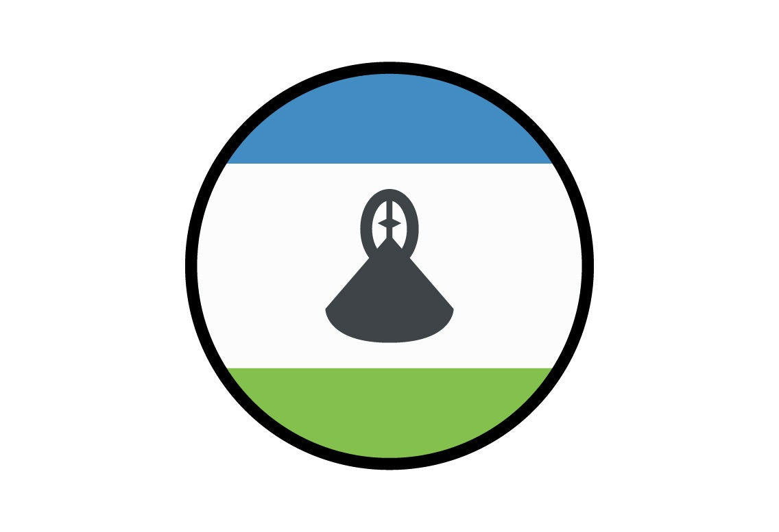 Lesotho Flag Circle Sticker Decal