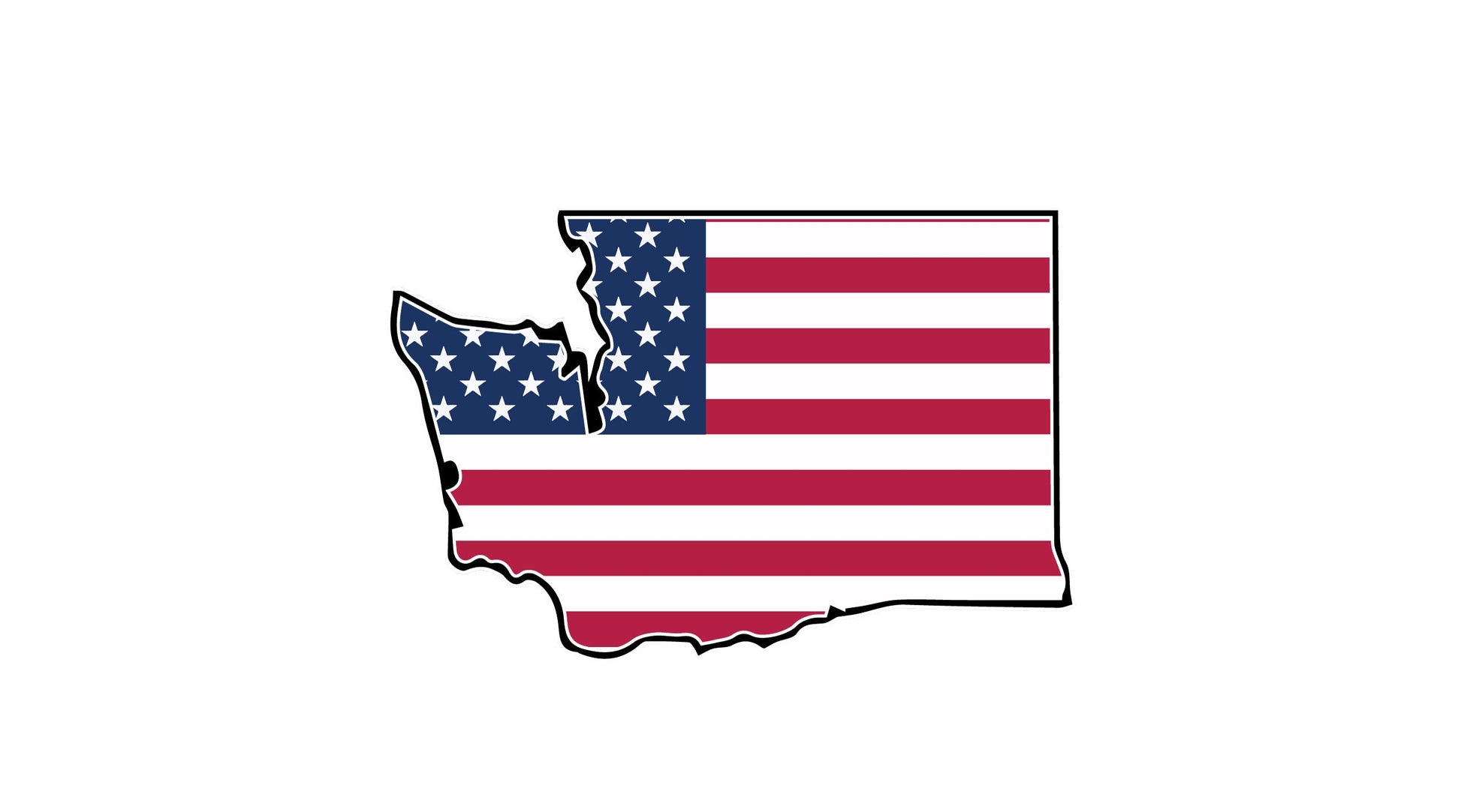 a map of the united states with the american flag