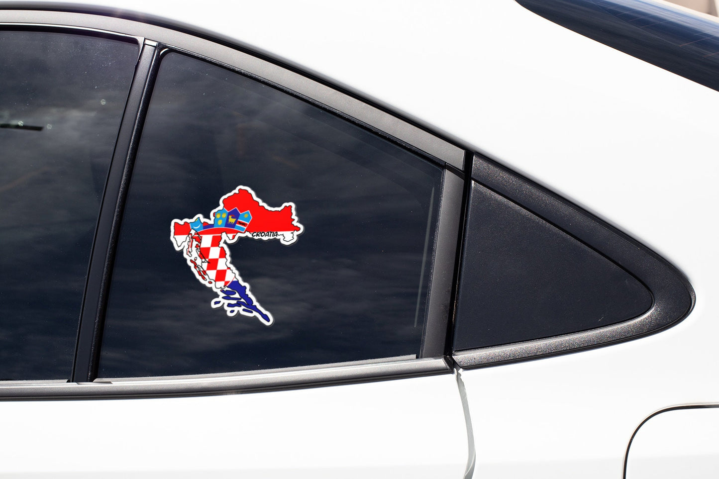 Croatia Map Flag Sticker Decal