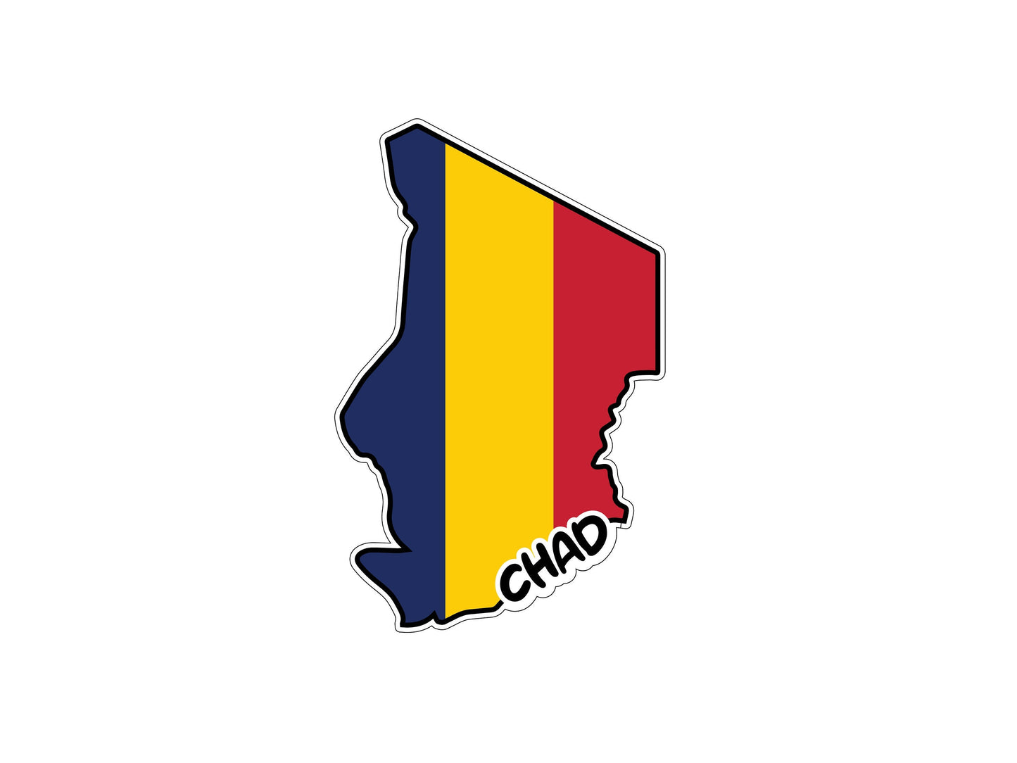 Chad Map Flag Sticker Decal