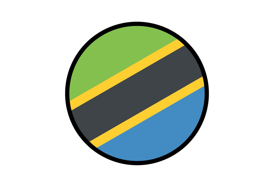 Tanzania Flag Circle Sticker Decal