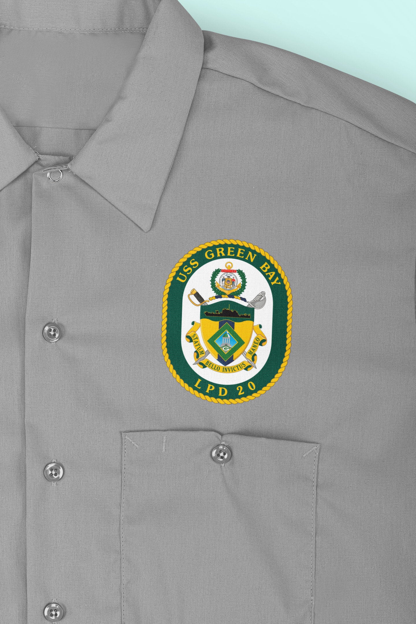 USS Green Bay LPD-20 Badge Iron On Heat Transfer Vinyl HTV San Antonio Class Amphibious transport dock