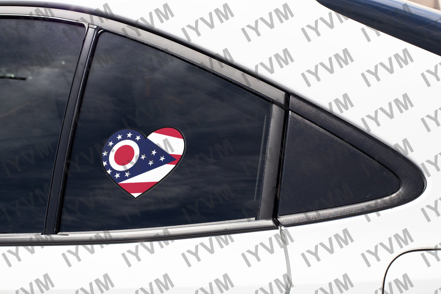 State of Ohio Flag Heart Sticker Decal  USA Ohio State  Columbus  The Buckeye State  Birthplace of Aviation  The Heart of It All