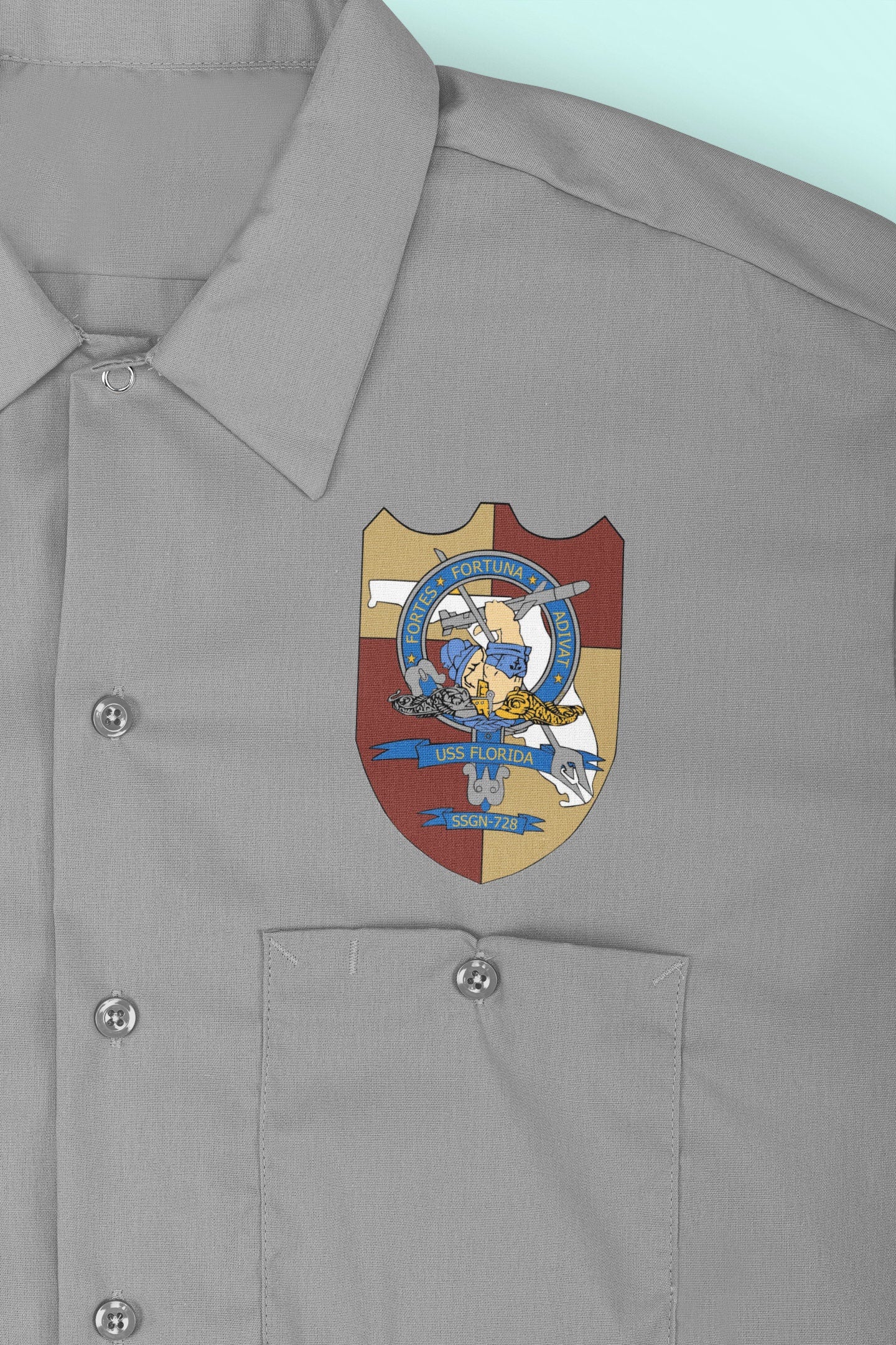 USS Florida SSGN-728 Badge Iron On Heat Transfer Vinyl HTV Ohio Class Guided missile submarine