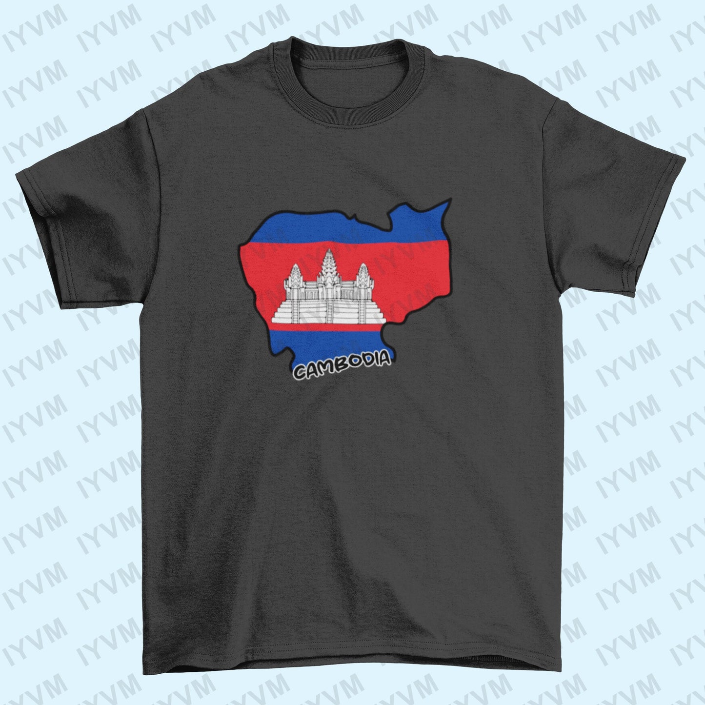 Cambodia Map Iron On Heat Transfer Vinyl HTV / Phnom Penh / Kampuchea / Kingdom of Cambodia