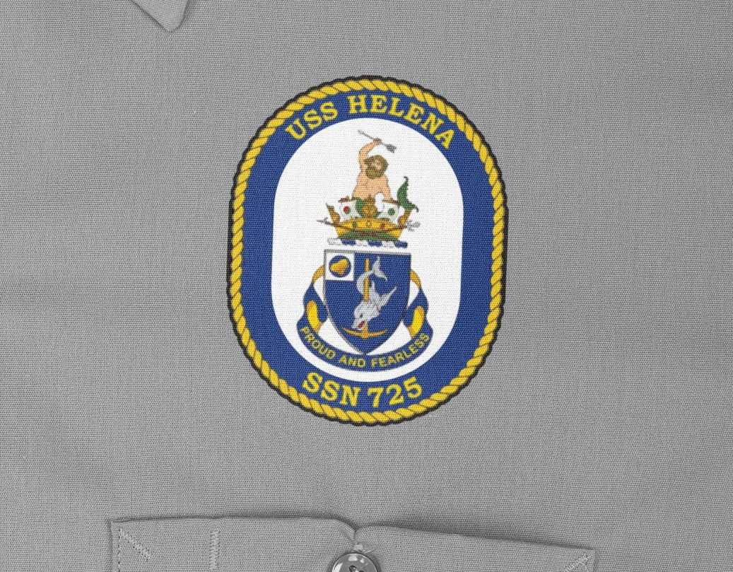 USS Helena SSN-725 Badge Iron On Heat Transfer Vinyl HTV Los Angeles Class Attack Submarine