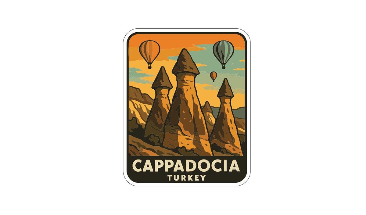 Cappadocia Fairy Chimneys Turkey Iron On Heat Transfer Vinyl HTV Symbolic
