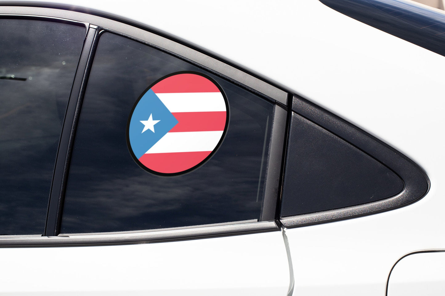 Puerto Rico Flag Circle Sticker Decal