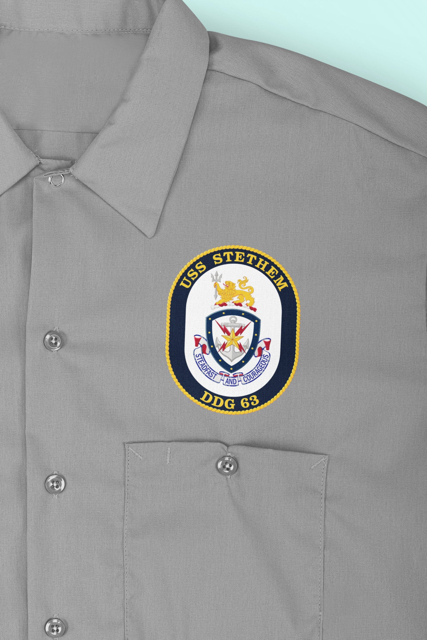 USS Stethem DDG-63 Badge Iron On Heat Transfer Vinyl HTV Arleigh Burke Class Destroyer